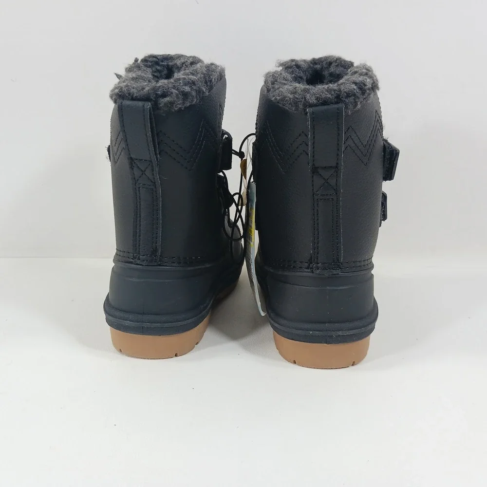 Cat & Jack Toddler Denver Winter Boots Black Waterproof Snow Boots Size 7 NEW